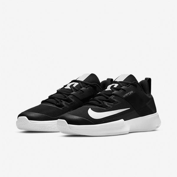 Nike NikeCourt Vapor Lite Hard Court Men's Tennis Shoes Black / White | NK354YFN