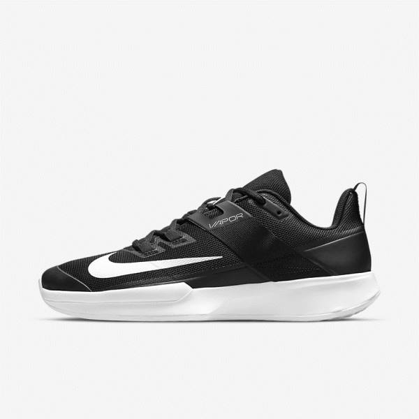 Nike NikeCourt Vapor Lite Hard Court Men\'s Tennis Shoes Black / White | NK354YFN