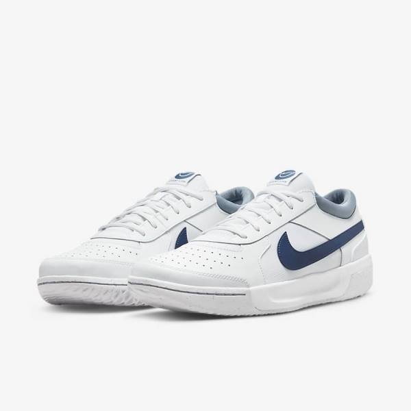 Nike NikeCourt Zoom Lite 3 Hard Court Men's Tennis Shoes White / Navy | NK053VWU