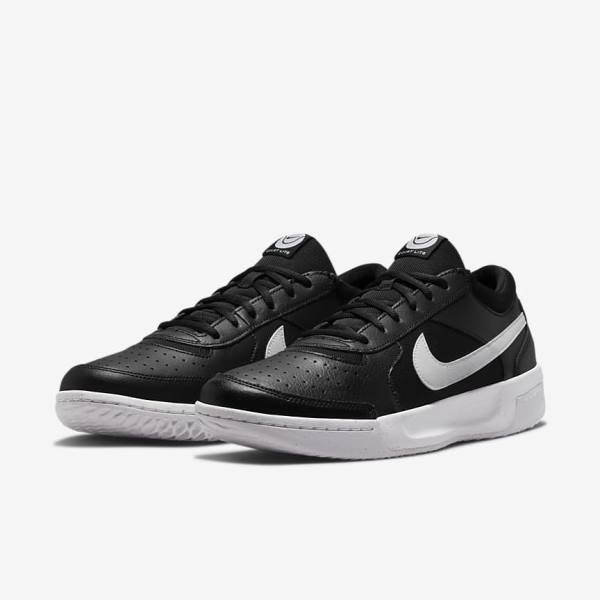 Nike NikeCourt Zoom Lite 3 Hard Court Men's Tennis Shoes Black / White | NK416BKU