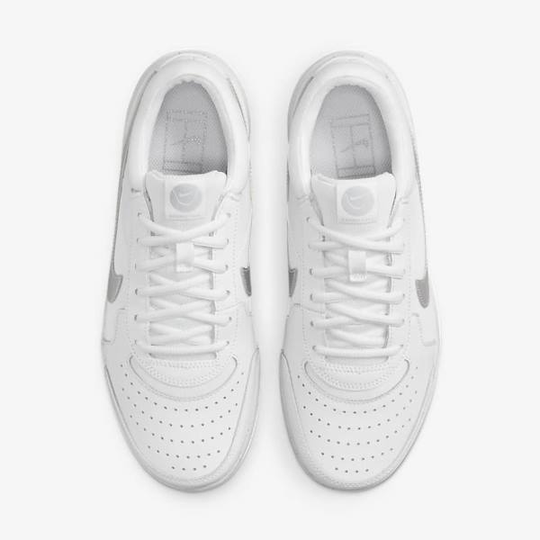 Nike NikeCourt Zoom Lite 3 Women's Tennis Shoes White / Metal Silver | NK582DJR