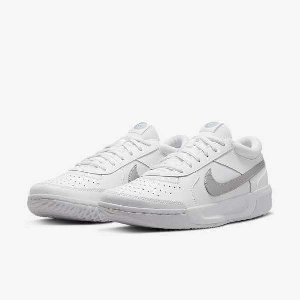 Nike NikeCourt Zoom Lite 3 Women's Tennis Shoes White / Metal Silver | NK582DJR