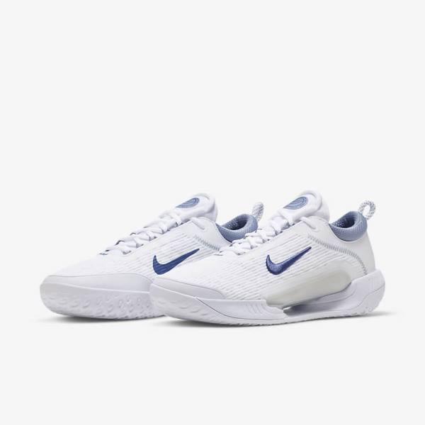 Nike NikeCourt Zoom NXT Hard Court Men's Tennis Shoes White / Grey / Navy | NK307LIG