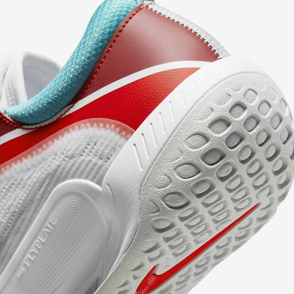 Nike NikeCourt Zoom NXT Hard Court Men's Tennis Shoes White / Light Silver / Red / Turquoise | NK362FHI