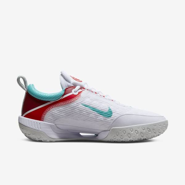 Nike NikeCourt Zoom NXT Hard Court Women's Tennis Shoes White / Light Silver / Red / Turquoise | NK147JWC