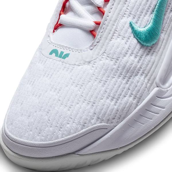 Nike NikeCourt Zoom NXT Hard Court Women's Tennis Shoes White / Light Silver / Red / Turquoise | NK147JWC