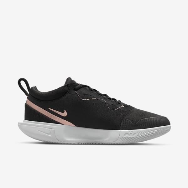 Nike NikeCourt Zoom Pro Clay Court Women's Tennis Shoes Black / White / Metal Red Brown | NK932USV