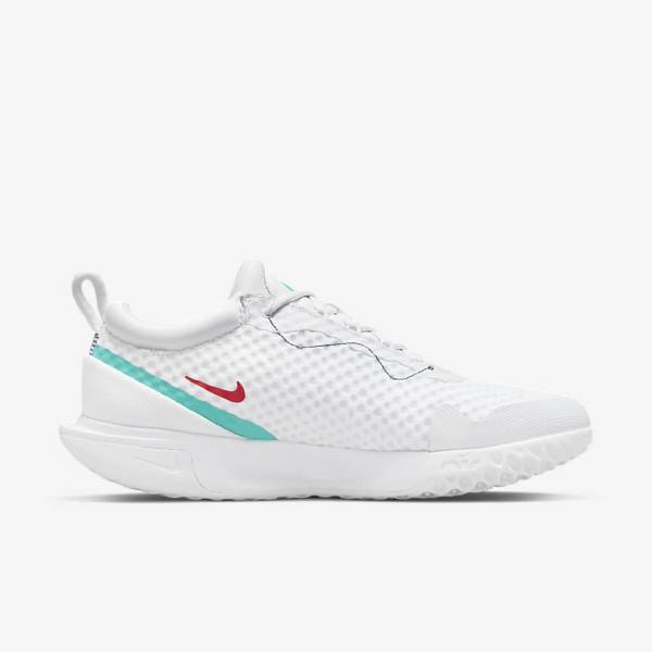 Nike NikeCourt Zoom Pro Hard Court Men's Tennis Shoes White / Red / Burgundy / Turquoise | NK859BTG