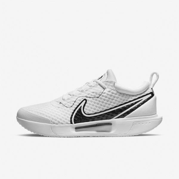 Nike NikeCourt Zoom Pro Hard Court Men\'s Tennis Shoes White / Black | NK895HKE