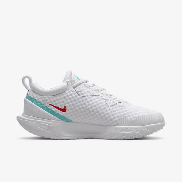 Nike NikeCourt Zoom Pro Hard Court Women's Tennis Shoes White / Red / Burgundy / Turquoise | NK317IGN