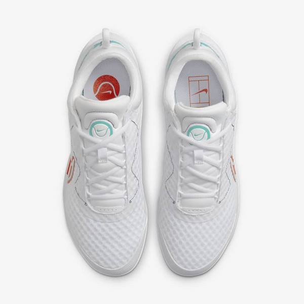 Nike NikeCourt Zoom Pro Hard Court Women's Tennis Shoes White / Red / Burgundy / Turquoise | NK317IGN