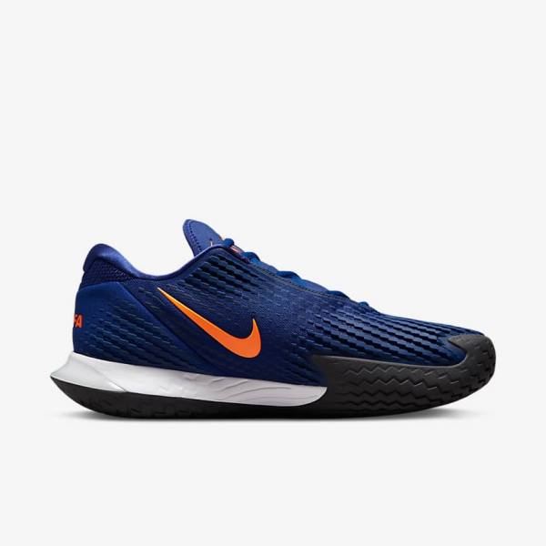 Nike NikeCourt Zoom Vapor Cage 4 Rafa Hard Court Men's Tennis Shoes Royal Blue / Orange / Black / White | NK051ADR