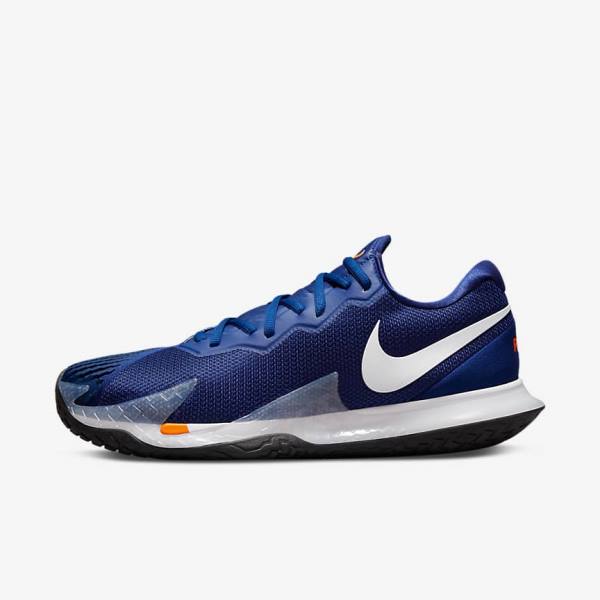 Nike NikeCourt Zoom Vapor Cage 4 Rafa Hard Court Men\'s Tennis Shoes Royal Blue / Orange / Black / White | NK051ADR