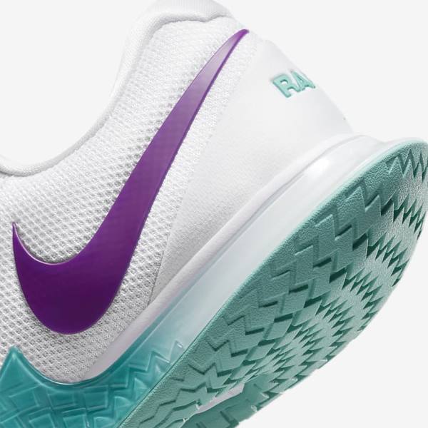 Nike NikeCourt Zoom Vapor Cage 4 Rafa Hard Court Men's Tennis Shoes White / Turquoise / Red Purple | NK289FZW