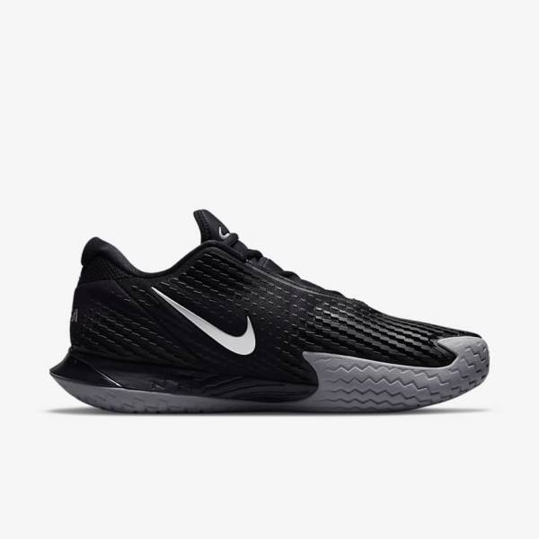 Nike NikeCourt Zoom Vapor Cage 4 Rafa Hard Court Men's Tennis Shoes Black / Metal Silver | NK307IKB