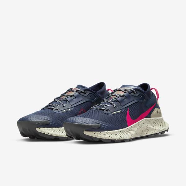 Nike Pegasus Trail 3 GORE-TEX Waterproof Trail Men's Running Shoes Obsidian / Olive / Red | NK348OQD