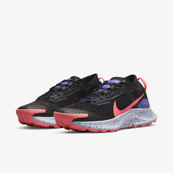 Nike Pegasus Trail 3 GORE-TEX Waterproof Trail Women's Running Shoes Black / Light Mango / Red | NK843HUE