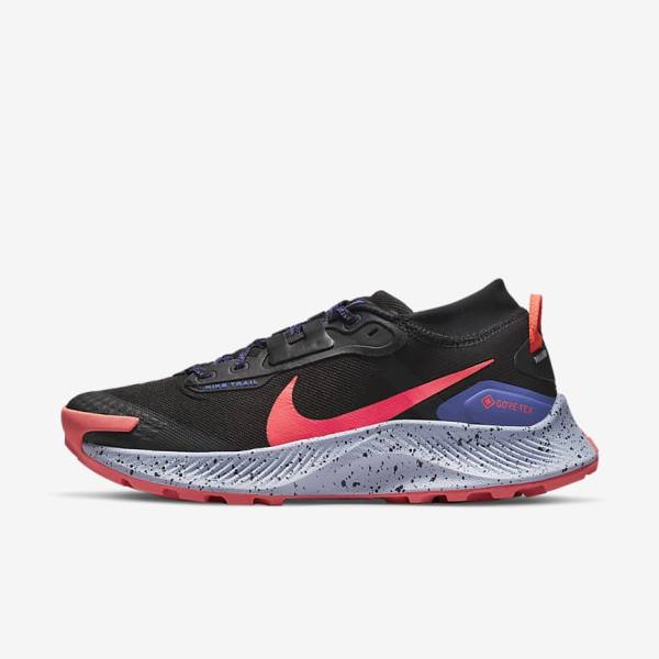 Nike Pegasus Trail 3 GORE-TEX Waterproof Trail Women\'s Running Shoes Black / Light Mango / Red | NK843HUE