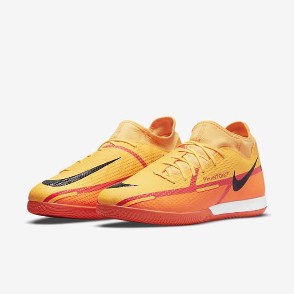 Nike Phantom GT2 Academy Dynamic Fit IC Indoor Court Men's Football Shoes Orange / Light Red / Black | NK705ZJO