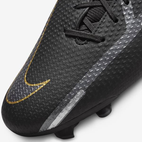 Nike Phantom GT2 Academy Dynamic Fit MG Multi-Ground Men's Football Shoes Black / Metal Gold / Dark Grey / Metal Dark Grey | NK381RHG