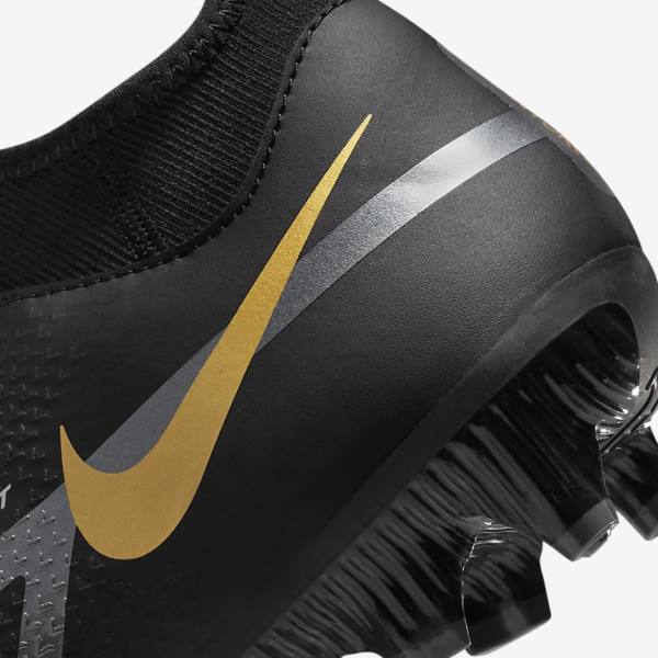 Nike Phantom GT2 Academy Dynamic Fit MG Multi-Ground Men's Football Shoes Black / Metal Gold / Dark Grey / Metal Dark Grey | NK381RHG