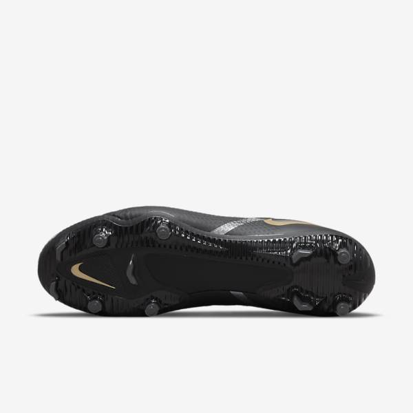 Nike Phantom GT2 Academy MG Multi-Ground Men's Football Shoes Black / Metal Gold / Dark Grey / Metal Dark Grey | NK276DIC