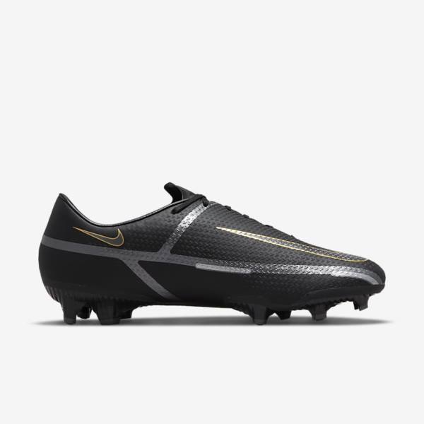 Nike Phantom GT2 Academy MG Multi-Ground Men's Football Shoes Black / Metal Gold / Dark Grey / Metal Dark Grey | NK276DIC