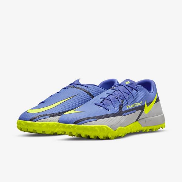 Nike Phantom GT2 Academy TF Turf Men's Football Shoes Blue / Grey | NK624YDO