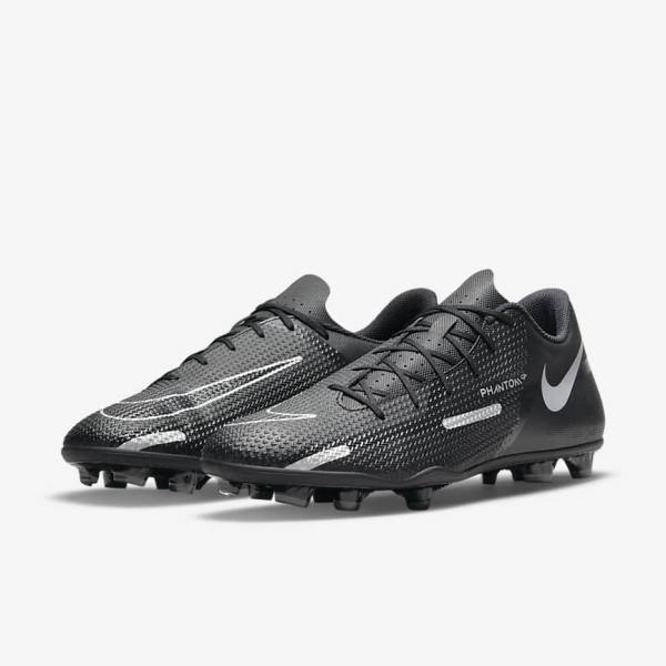 Nike Phantom GT2 Club MG Multi-Ground Men's Football Shoes Black / Dark Grey / Metal Silver | NK850WDG