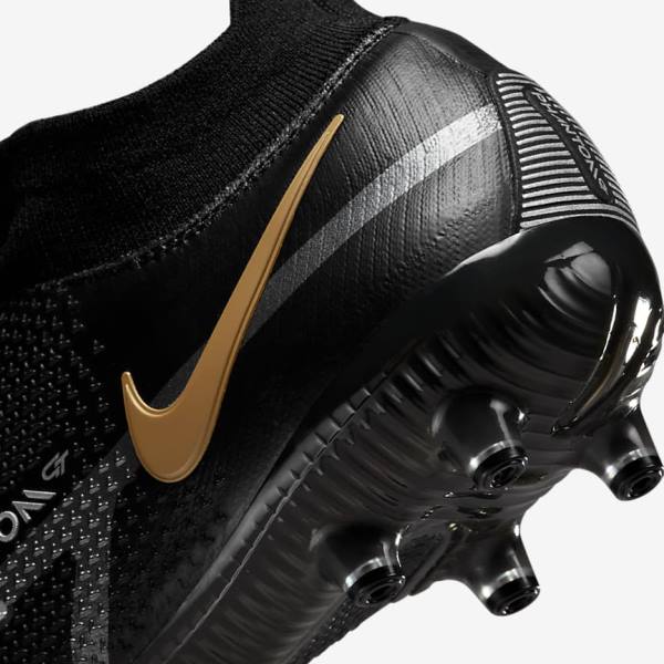 Nike Phantom GT2 Dynamic Fit Elite AG-Pro Artificial-Grass Men's Football Shoes Black / Metal Gold / Metal Silver / Metal Dark Grey | NK476KAH