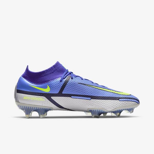 Nike Phantom GT2 Dynamic Fit Elite FG Firm-Ground Women's Football Shoes Blue / Grey | NK023UNA