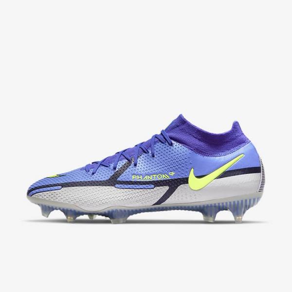 Nike Phantom GT2 Dynamic Fit Elite FG Firm-Ground Women\'s Football Shoes Blue / Grey | NK023UNA