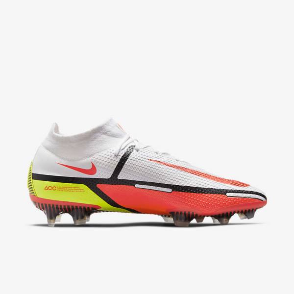 Nike Phantom GT2 Dynamic Fit Elite FG Firm-Ground Men's Football Shoes White / Light Red | NK042IKE