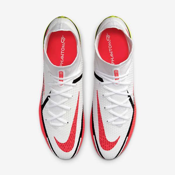 Nike Phantom GT2 Dynamic Fit Elite FG Firm-Ground Men's Football Shoes White / Light Red | NK042IKE