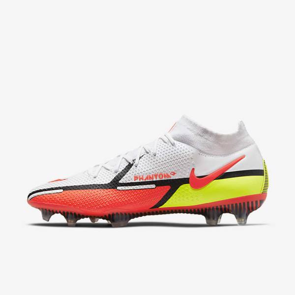 Nike Phantom GT2 Dynamic Fit Elite FG Firm-Ground Men\'s Football Shoes White / Light Red | NK042IKE