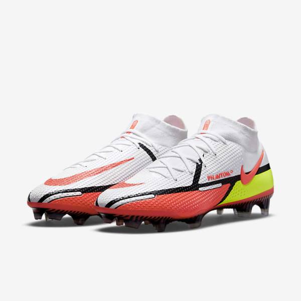 Nike Phantom GT2 Dynamic Fit Elite FG Firm-Ground Women's Football Shoes White / Light Red | NK394YDW