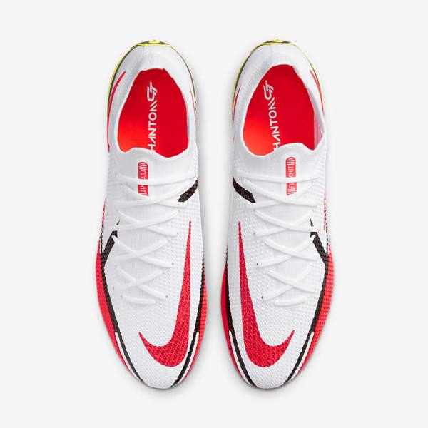 Nike Phantom GT2 Elite FG Firm-Ground Men's Football Shoes White / Black / Light Red | NK734UDF