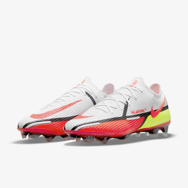 Nike Phantom GT2 Elite FG Firm-Ground Men's Football Shoes White / Black / Light Red | NK734UDF