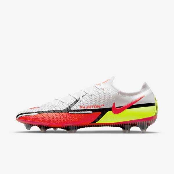 Nike Phantom GT2 Elite FG Firm-Ground Women\'s Football Shoes White / Black / Light Red | NK139YST