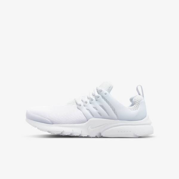 Nike Presto Older Kids\' Sneakers White / Platinum / White | NK185RVJ