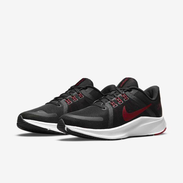 Nike Quest 4 Road Men's Running Shoes Black / White / Dark Grey / Red | NK309SJY