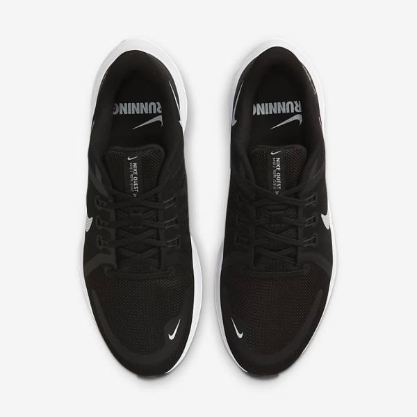 Nike Quest 4 Road Men's Running Shoes Black / Dark Grey / White | NK618EVC