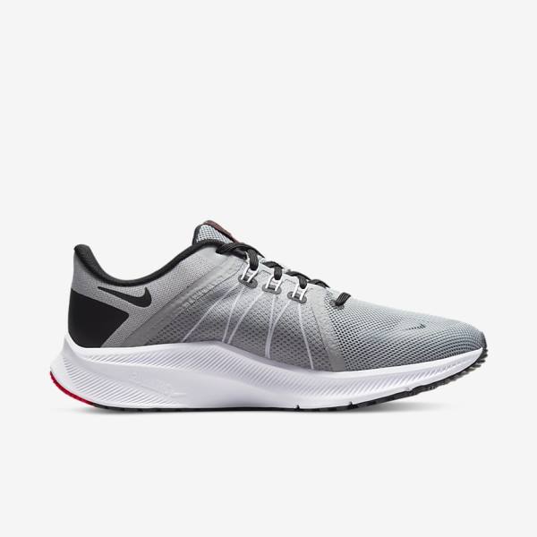 Nike Quest 4 Road Men's Running Shoes Light Grey / Black / Red / White | NK632TZW