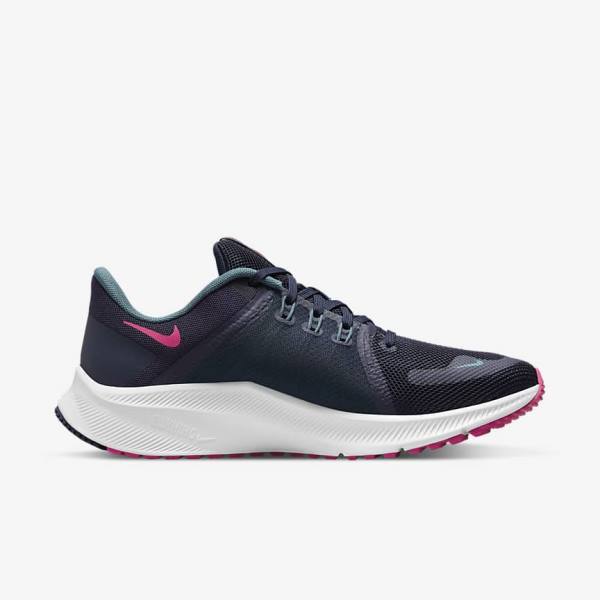 Nike Quest 4 Road Women's Running Shoes Blue / Grey Green / White / Pink | NK543HVS