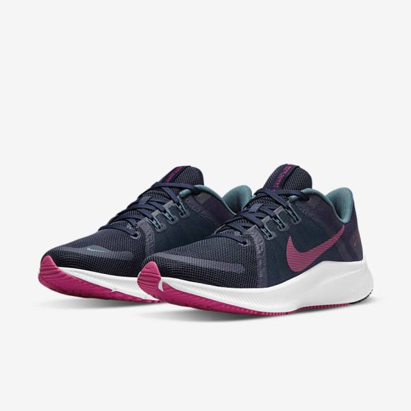 Nike Quest 4 Road Women's Running Shoes Blue / Grey Green / White / Pink | NK543HVS