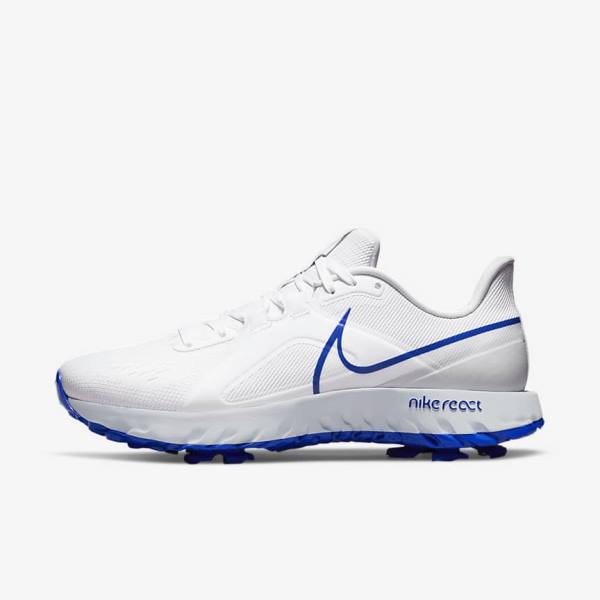 Nike React Infinity Pro Men\'s Golf Shoes White / Platinum / Blue | NK308NRH