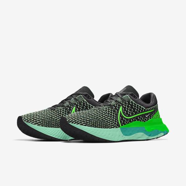 Nike React Infinity Run 3 By You Custom Road Men's Running Shoes Black / Green | NK275QCN