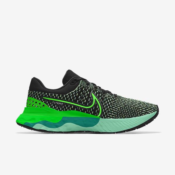 Nike React Infinity Run 3 By You Custom Road Men's Running Shoes Black / Green | NK275QCN