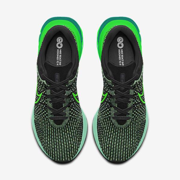 Nike React Infinity Run 3 By You Custom Road Men's Running Shoes Black / Green | NK275QCN