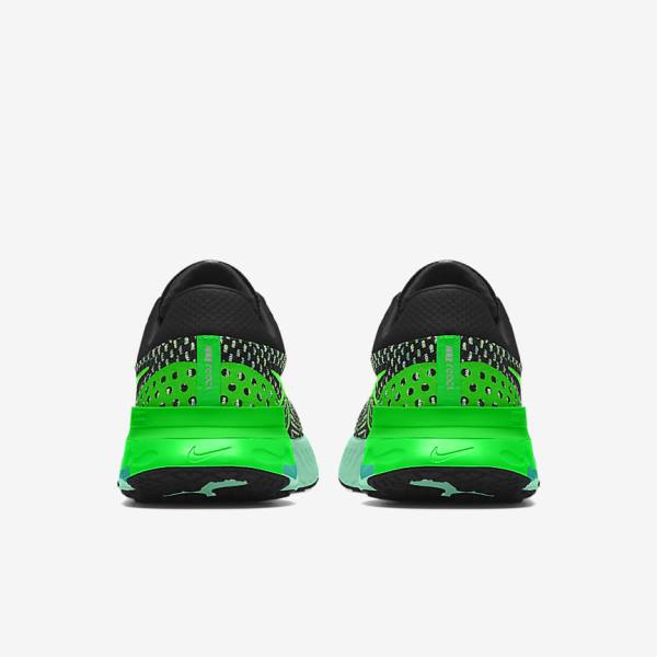 Nike React Infinity Run 3 By You Custom Road Men's Running Shoes Black / Green | NK275QCN